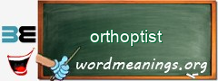 WordMeaning blackboard for orthoptist